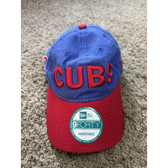 CHICAGO CUBS New Era 9TWENTY Adjustable Hat Cap Blue Red MLB City Connect READ - Picture 1 of 11